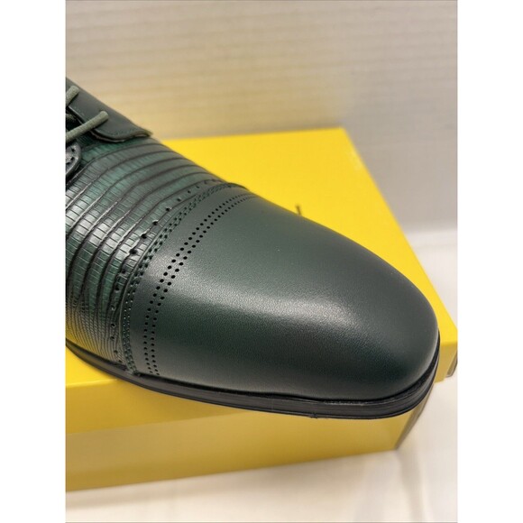 Antonio Cerrelli Men Dress Shoes Oxford Lizard Print Forest 7039 Size 9 New main image 6